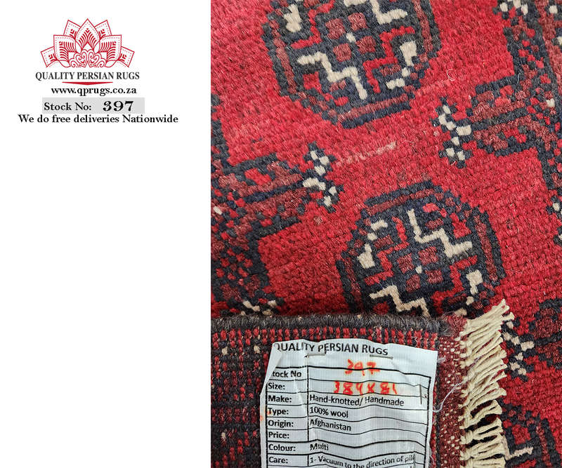Fin Quality Red Afghan Passage Runner 384 x 81 CM