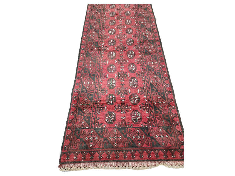 Fin Quality Red Afghan Runner 378 x 80 CM
