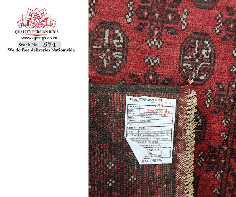 Fin Quality Red Afghan Runner 378 x 80 CM