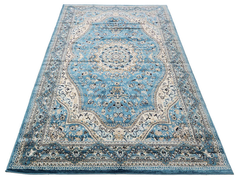 Stunning Blue Color Machine Made Carpet 230 x 150 CM