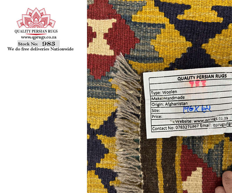Fine Afghan Maimana kilim Runner 196 x 64 CM