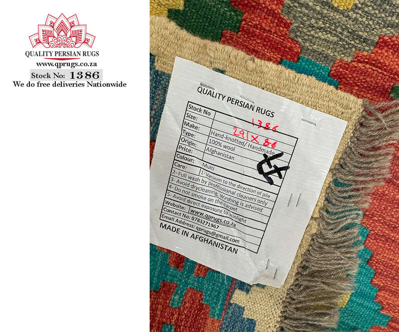 Beautiful Afghan Choubi kilim Runner 291 x 86 CM
