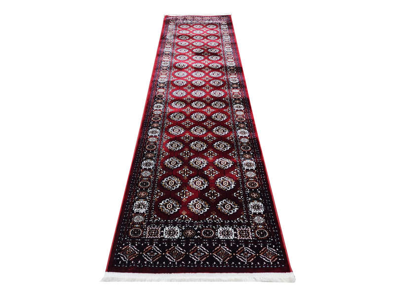 Red Bukhara Carpet Runner 300 x 80 cm