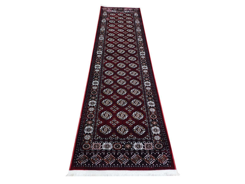 Red Bukhara Carpet Runner 300 x 80 cm