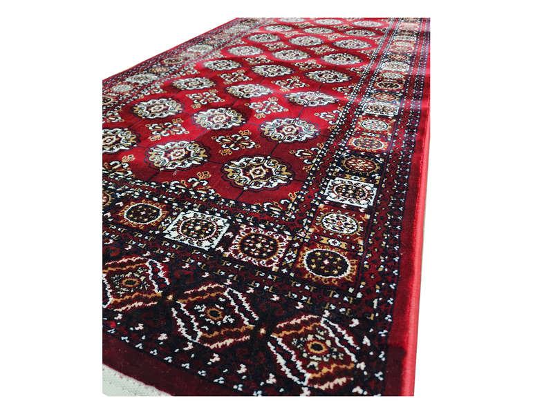 Red Bukhara Carpet Runner 300 x 80 cm