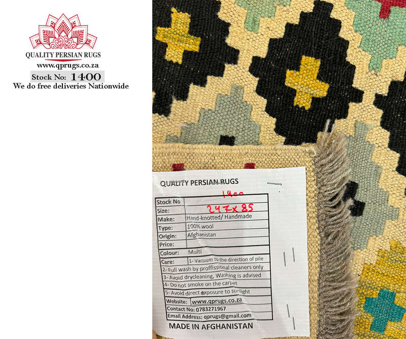 Stunning Afghan Choubi kilim Runner 247 x 85 CM