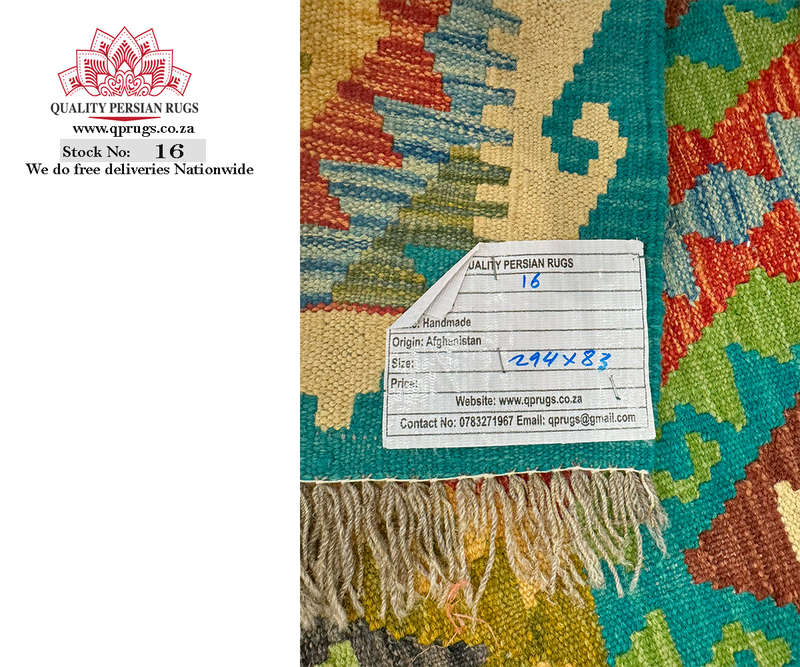 Gorgeous Afghan Choubi kilim Runner 294 x 83 CM