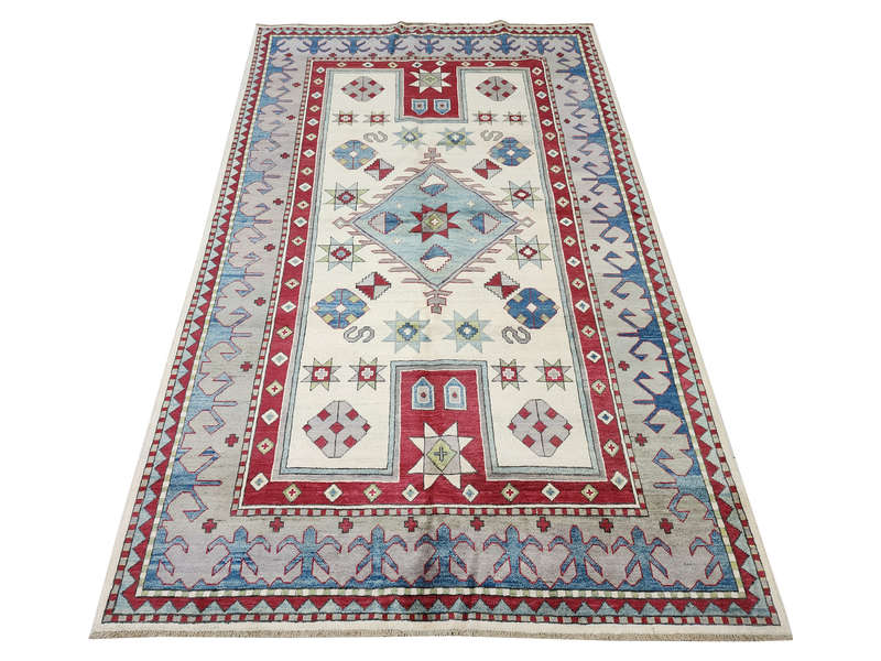 Fine quality Afghan Handmade Kazaq Carpet 274 x 184 cm