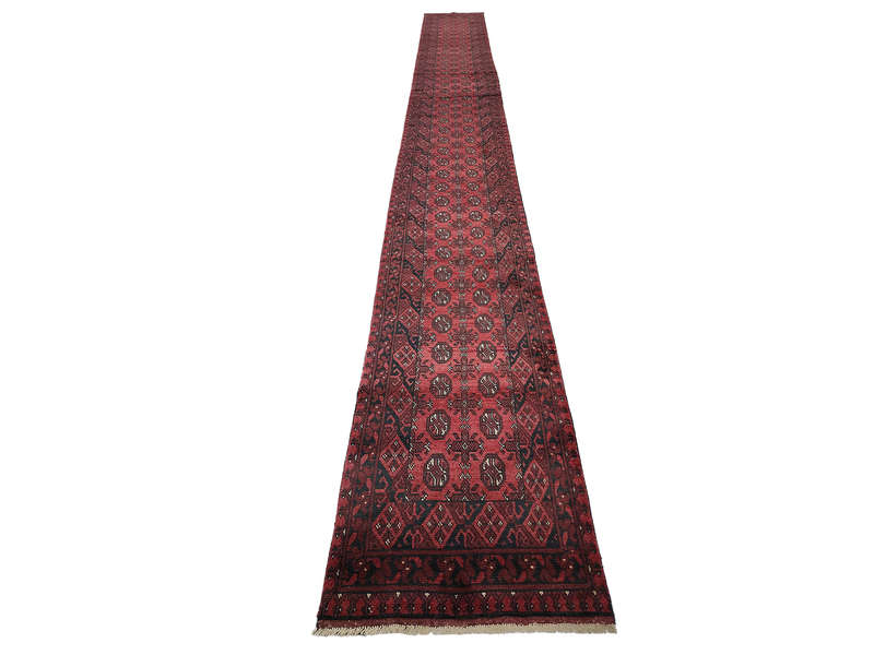 Beautiful Red Afghan Handmade Runner 735 x 79 CM