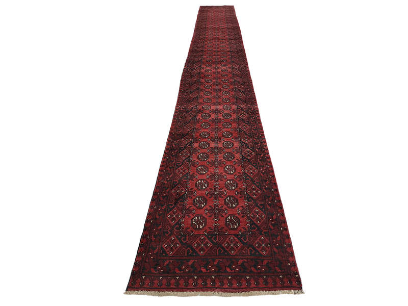 Beautiful Red Afghan Handmade Runner 735 x 79 CM