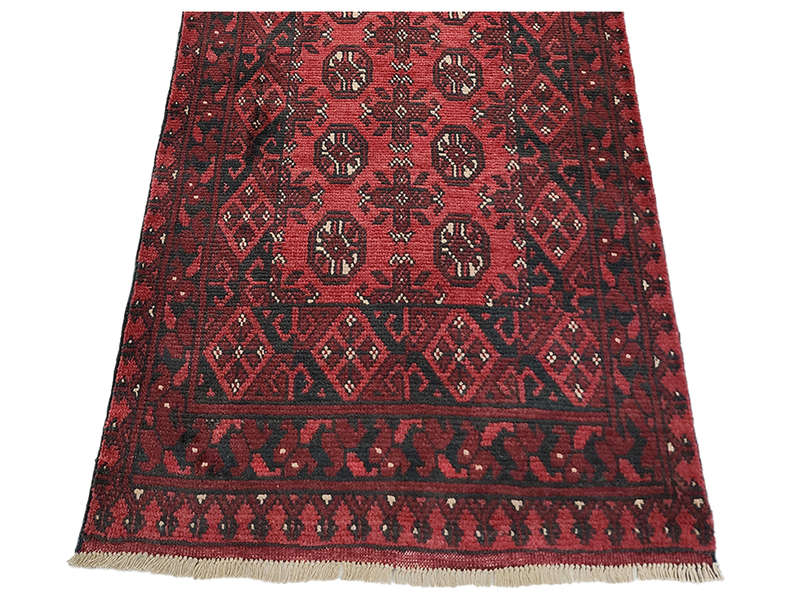 Beautiful Red Afghan Handmade Runner 735 x 79 CM
