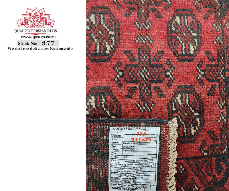 Beautiful Red Afghan Handmade Runner 735 x 79 CM