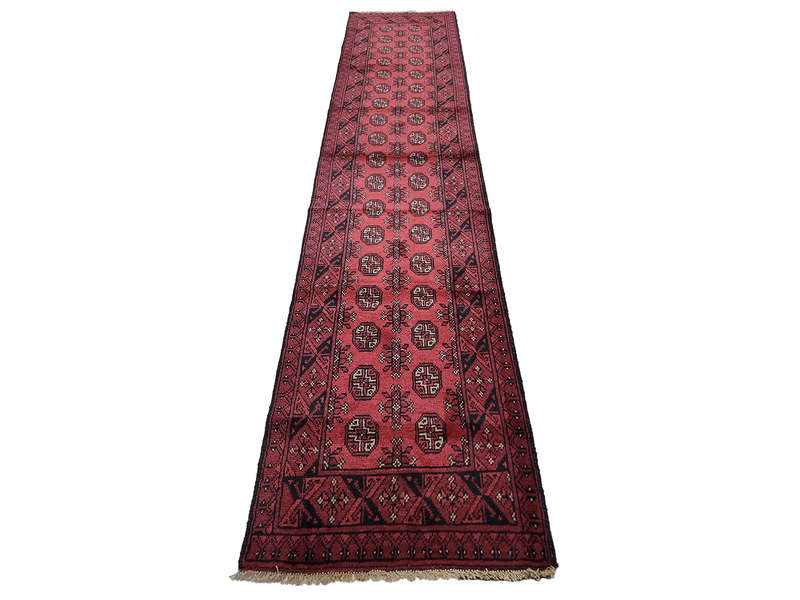 Stunning Red Afghan Handmade Runner 356 x 77 CM