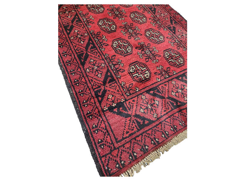 Stunning Red Afghan Handmade Runner 356 x 77 CM
