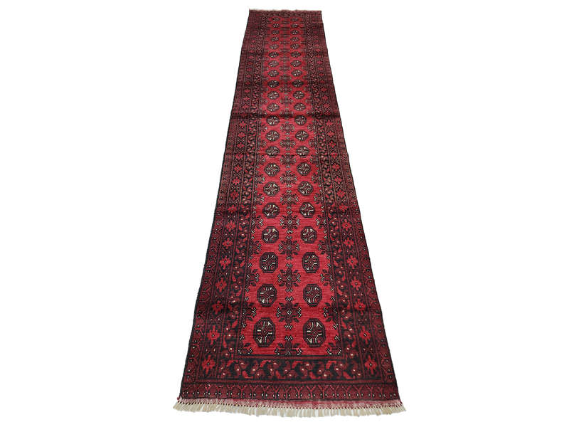 Stunning Red Afghan Handmade Runner 385 x 79 CM