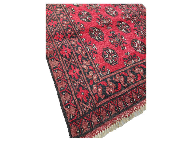 Stunning Red Afghan Handmade Runner 385 x 79 CM