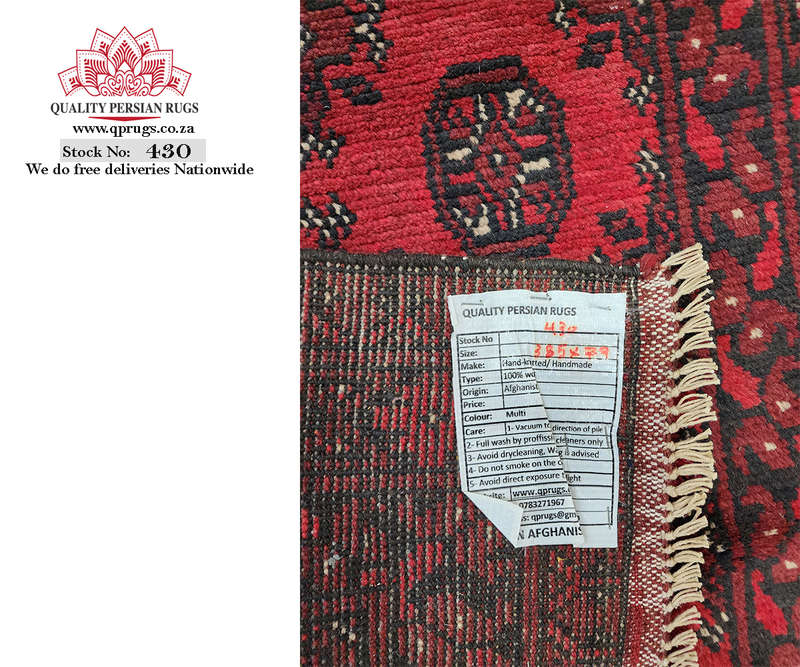 Stunning Red Afghan Handmade Runner 385 x 79 CM