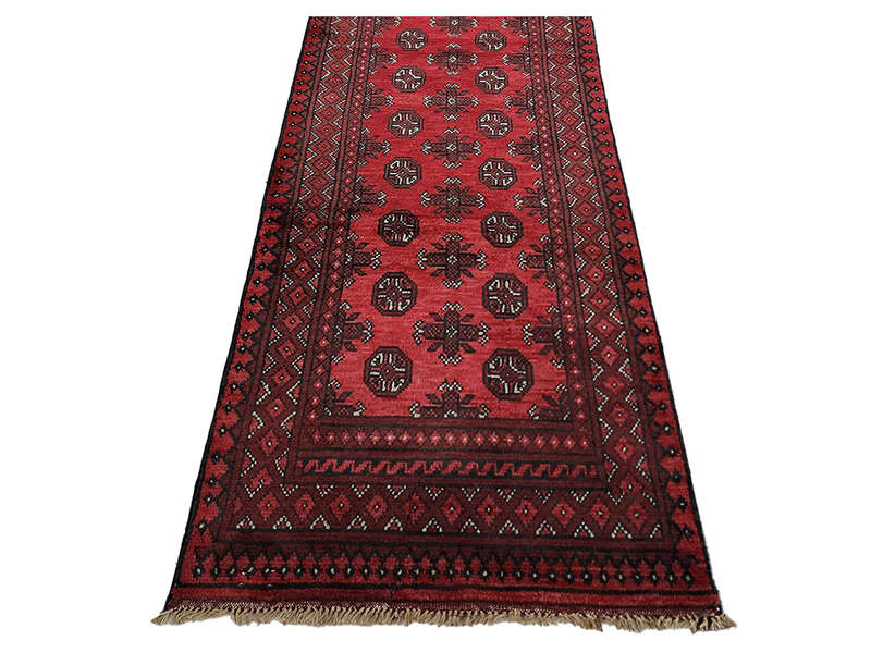 Incredible Red Afghan Handmade Runner 769 x 81 CM