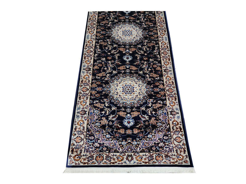Gorgeous Navy Kashan passage Carpet 400 X 80 cm