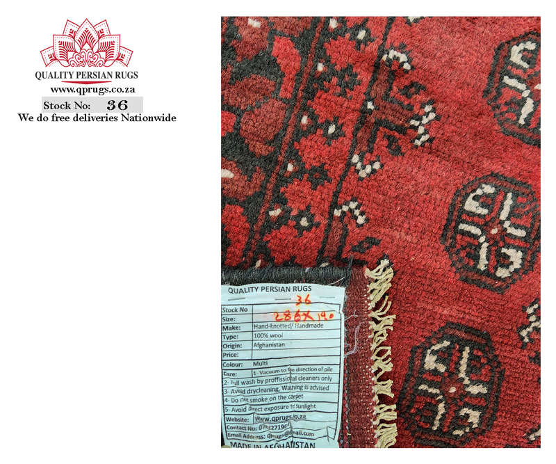 Fine Bukhara Red Afghan Carpet 286 x 190 cm