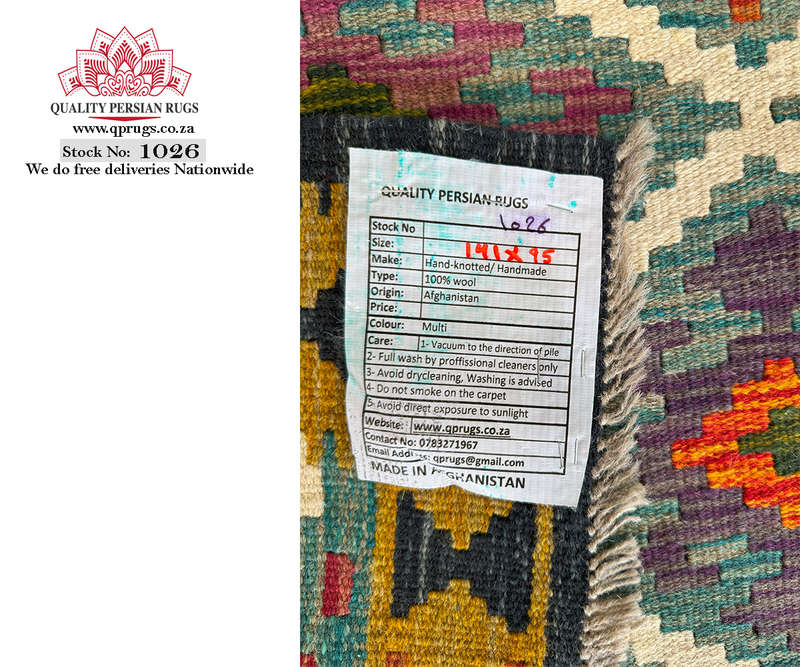 Stunning Afghan Maimana Kilim Rug 141 x 95 CM