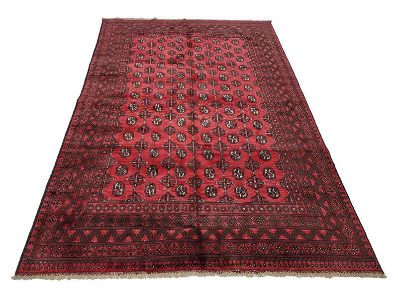 Beautiful Red Afghan Handmade Carpet 295 x 192 CM