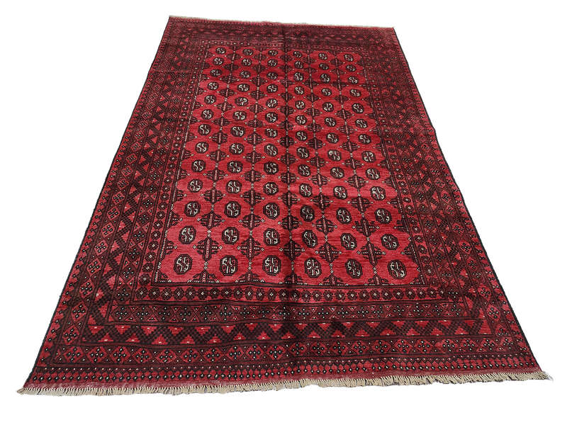 Beautiful Red Afghan Handmade Carpet 295 x 192 CM