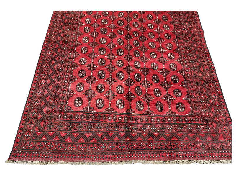 Beautiful Red Afghan Handmade Carpet 295 x 192 CM