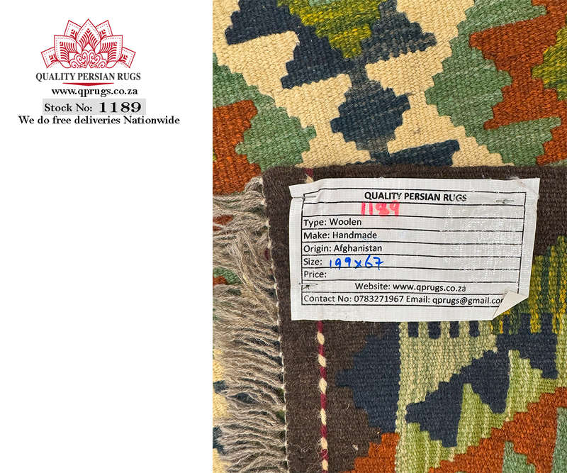 Gorgeous Afghan Maimana Kilim Runner 199 x 67 CM