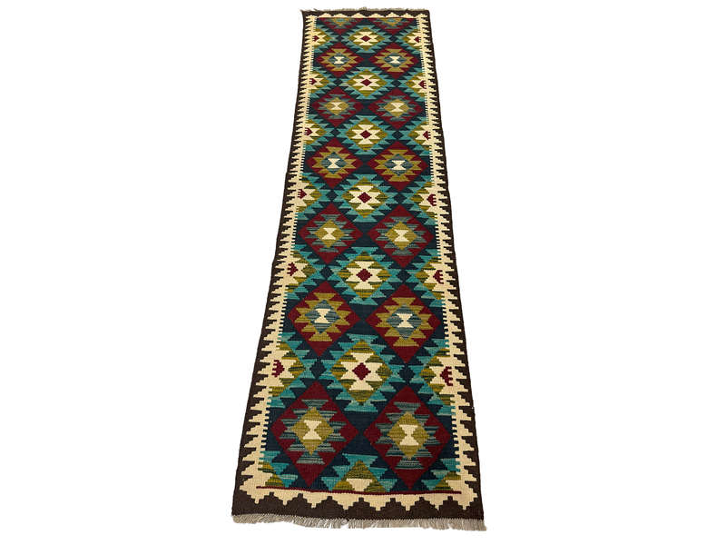 Gorgeous Afghan Maimana kilim Runne 296 x 83 CM