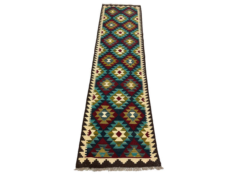 Gorgeous Afghan Maimana kilim Runne 296 x 83 CM
