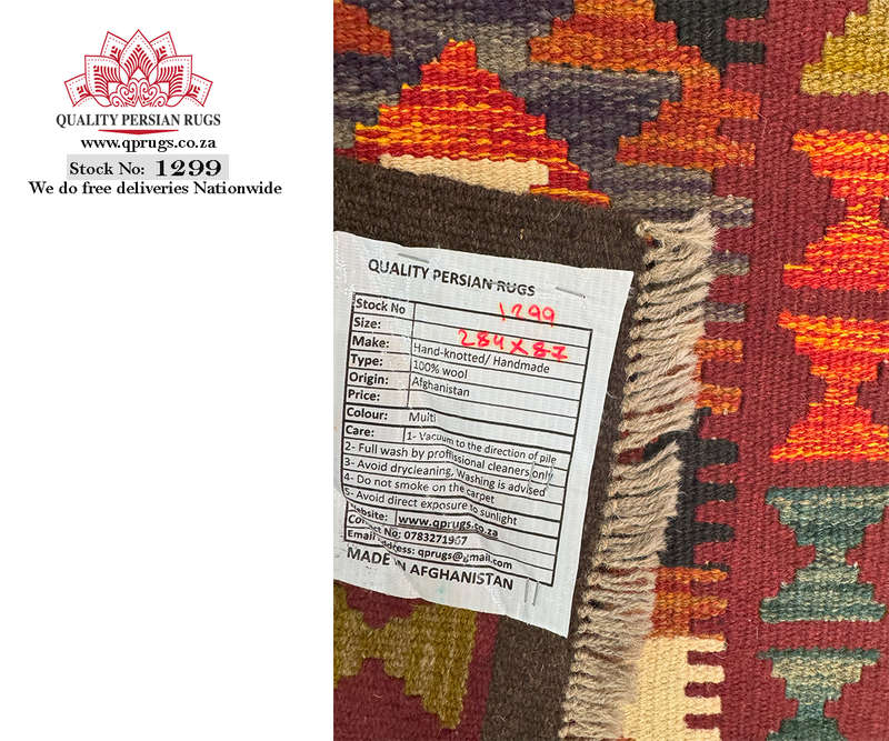 Stunning Afghan Maimana kilim Runner 284 x 87 CM