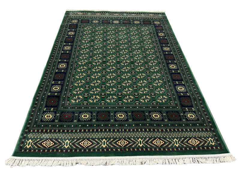 Green Bukhara Design Machine Made Carpet 290 x 200 cm