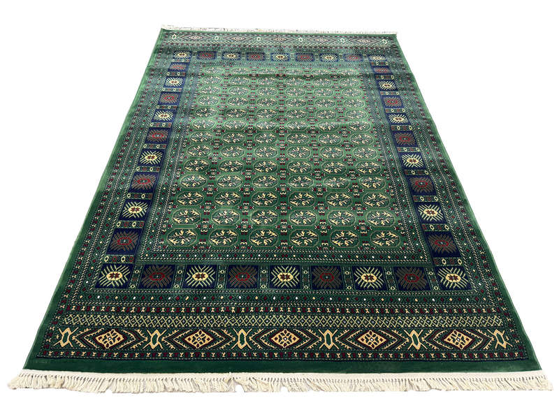 Green Bukhara Design Machine Made Carpet 290 x 200 cm