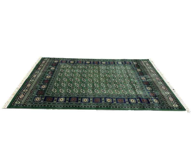 Green Bukhara Design Machine Made Carpet 290 x 200 cm