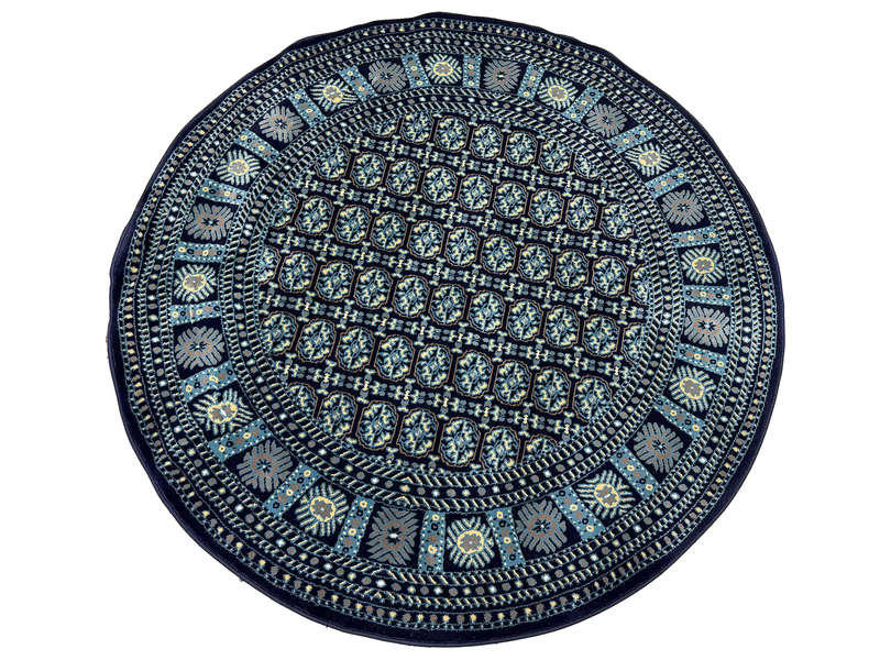 Incredible Navy Bukhara Round Carpet 200 x 200 CM