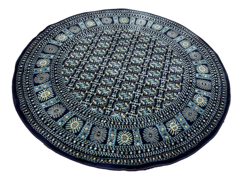 Incredible Navy Bukhara Round Carpet 200 x 200 CM