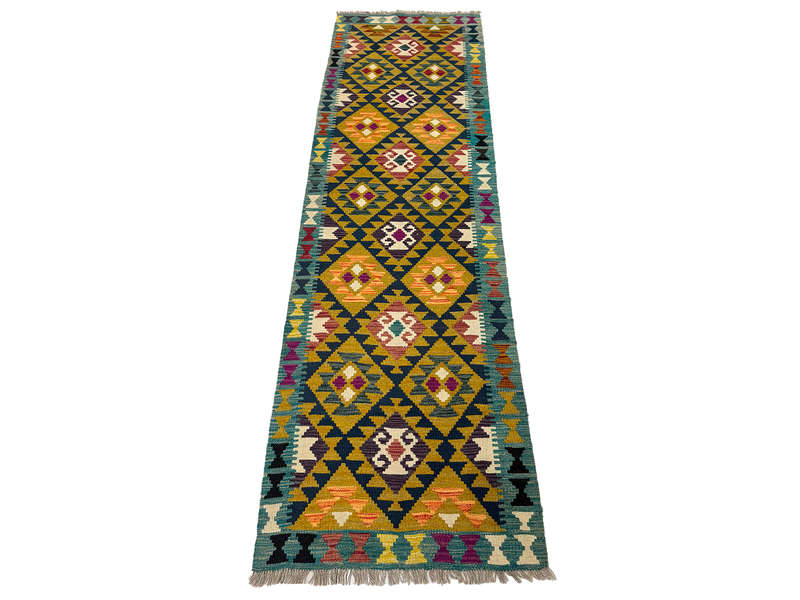 Gorgeous Afghan Handmade kilim Runner 290 x 88 CM