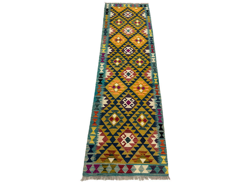 Gorgeous Afghan Handmade kilim Runner 290 x 88 CM