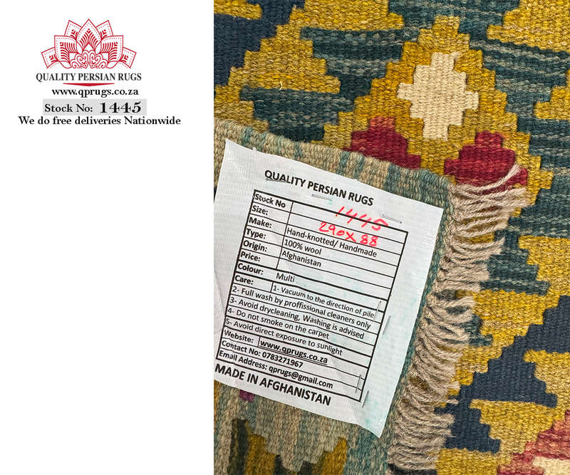 Gorgeous Afghan Handmade kilim Runner 290 x 88 CM