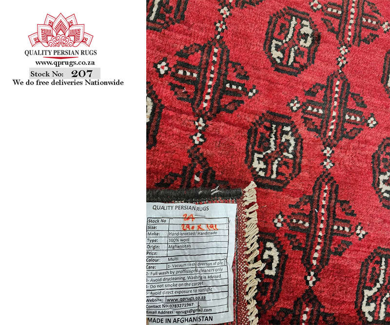 Gorgeous Red Afghan Handmade Carpet 290 x 191 cm