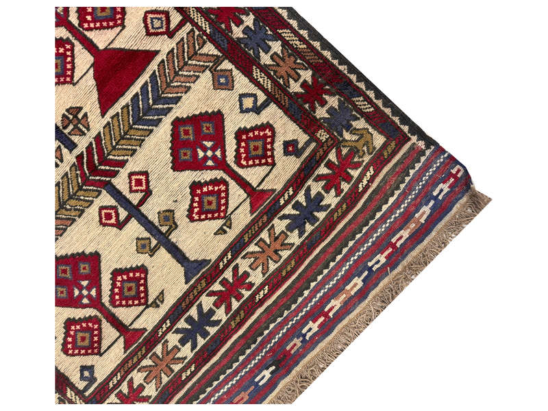  Beautiful Afghan Barjesta  Handmade Carpet 162 x 109 CM