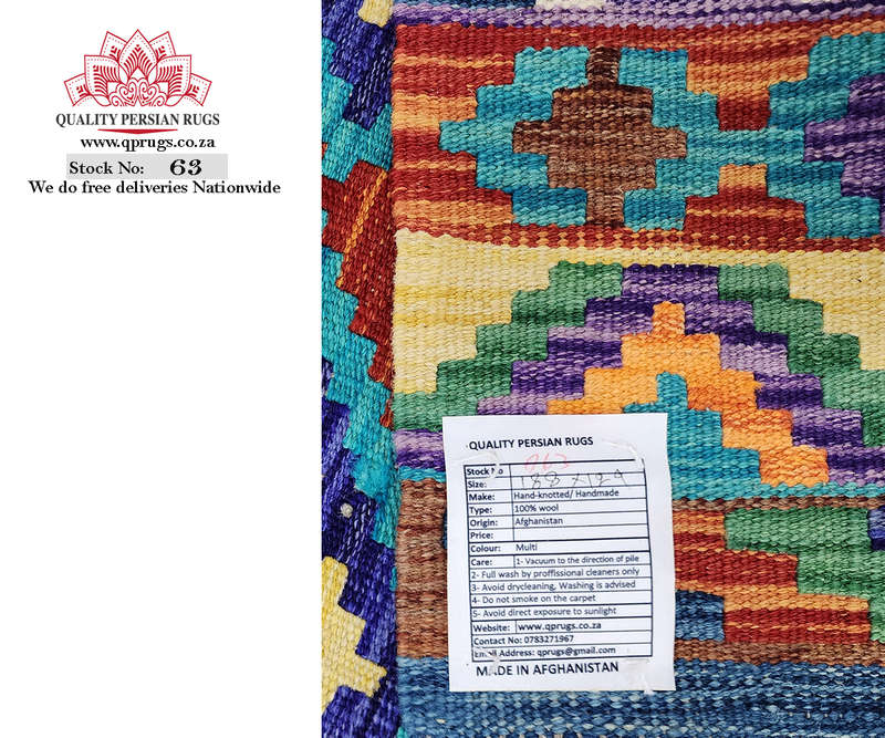Rare Pattern Afghan Choubi kilim 188 x 129 CM