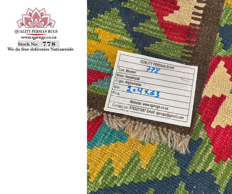 Fine Afghan Maimana Kilim Runner 204 x 63 CM