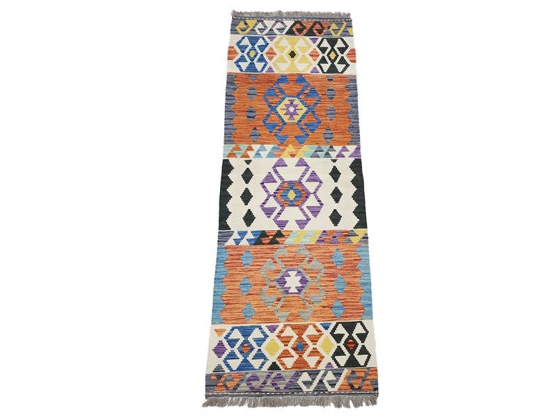 Unique Pattern Afghan Choubi Kilim Runner 197 x 72 CM