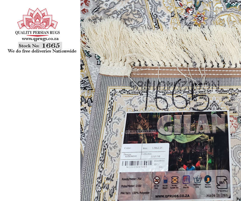 Beautiful Iranian Gilan Grey Carpet 225 x 150 CM