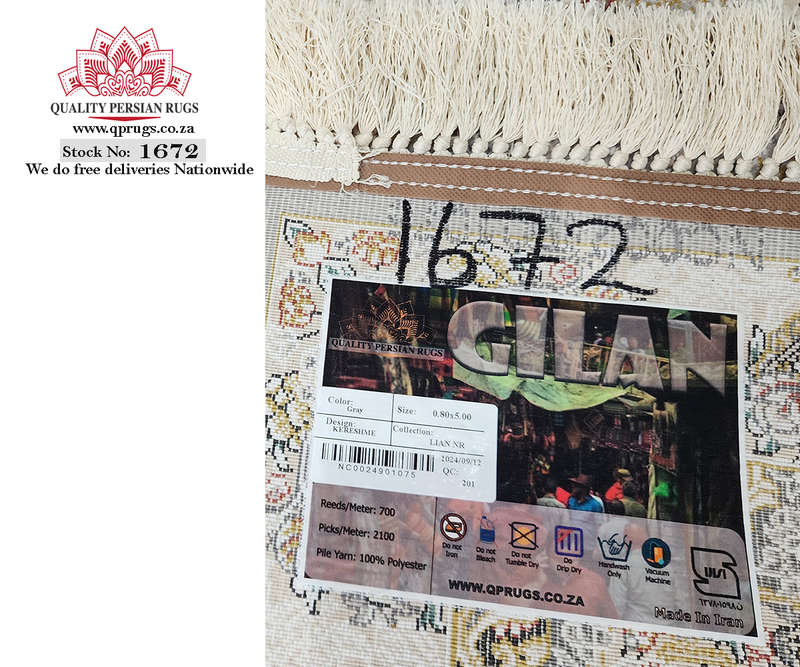 Beautiful 5M Persian Gilan Grey Runner 500 x 80 CM