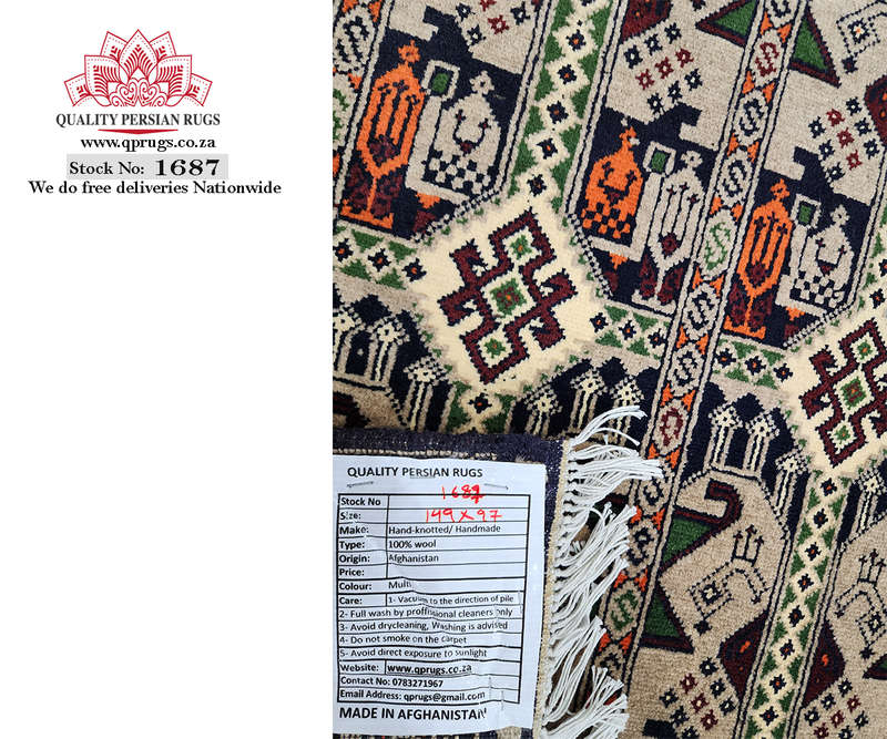 Top Quality Afghan Handmade Carpet 149 X 97 CM