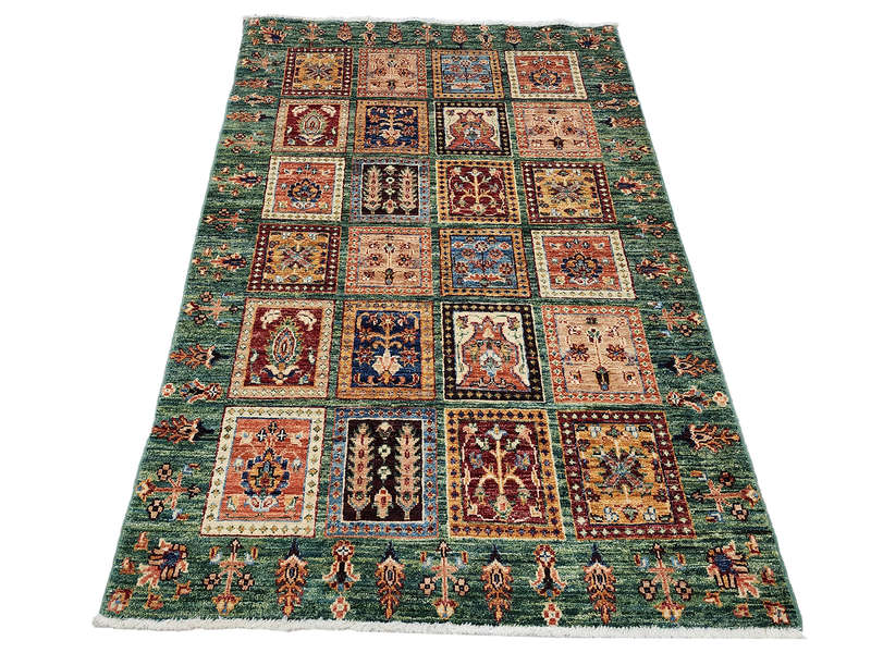 Incredible Afghan Green Ariana Carpet 150 X 100 CM