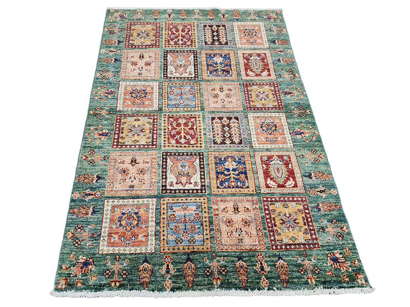 Incredible Afghan Green Ariana Carpet 150 X 100 CM
